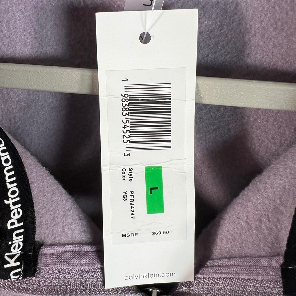 Calvin Klein‎ Performance Womens Fleece Full Zip Jacket w Sleeve Design Purple L - Picture 5 of 11
